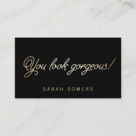 Makeup und Hair Stylist Gold Script Beauty Visitenkarte