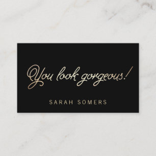 Makeup und Hair Stylist Gold Script Beauty Visitenkarte