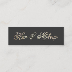 Makeup und Hair Stylist Stilvoll Gold Typografie Mini Visitenkarte