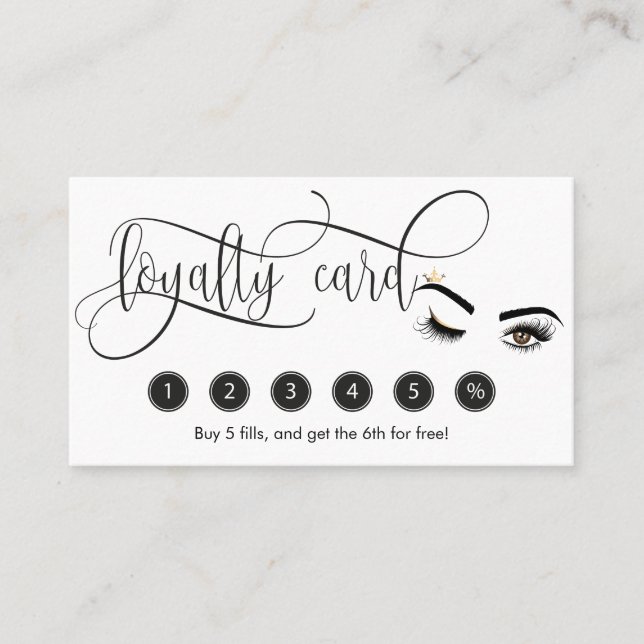 Makeup Wink Eye Brown Beauty Salon Loyalität Karte (Vorderseite)