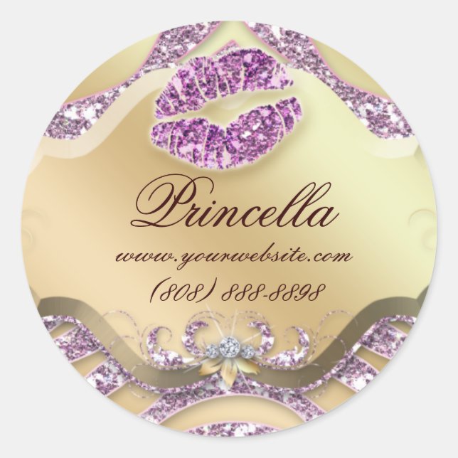 Makeup Zebra Sticker Juwelier Sparkle Pink Gold (Vorderseite)