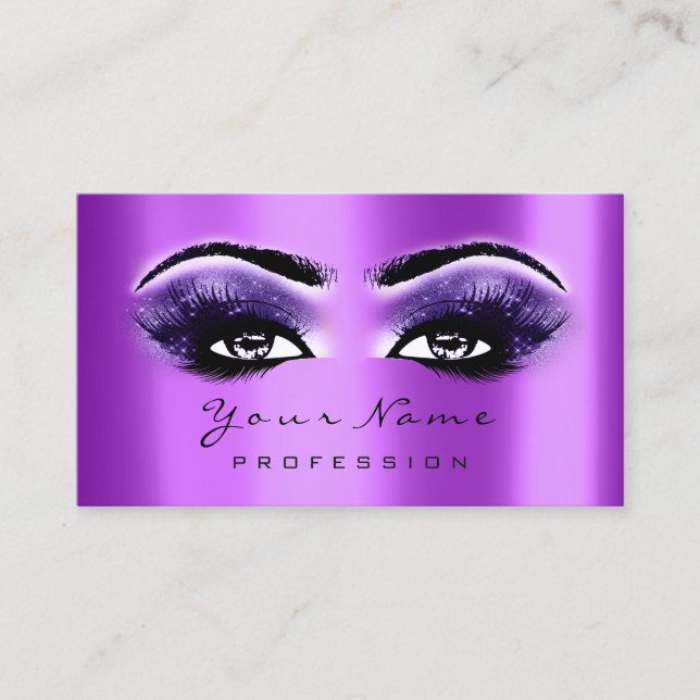 Makeuyes Lashes Lila Violett-Terminierungskarte Terminkarte (Vorderseite)