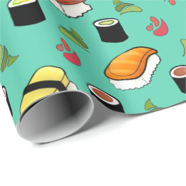 Maki und Nigiri Sushi mit Wasabi und Ginger Geschenkpapier