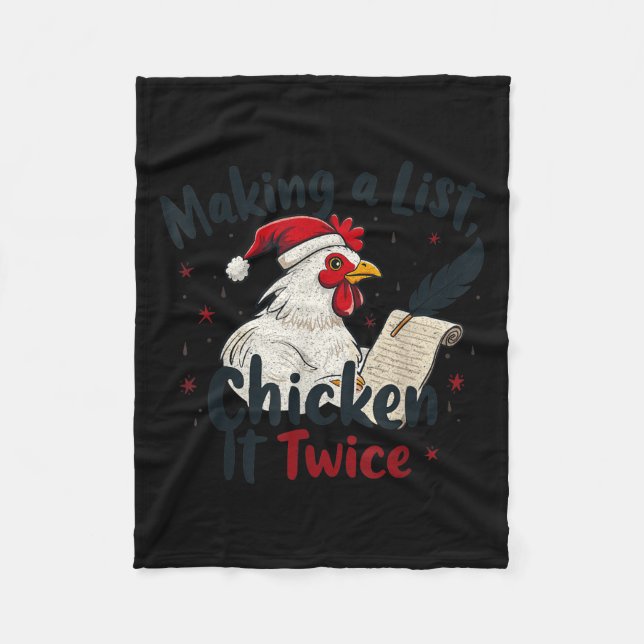 Makin A List Chicken It Twice Funny Chicken Christ Fleecedecke (Vorderseite)