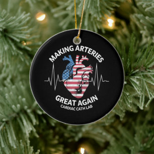 Making Arteries Great Again Herzkatheterlabor  Keramik Ornament