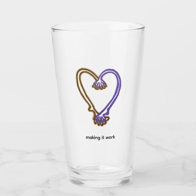 Making It Work Mug Quirky Heart  Glass Glas (Vorderseite)