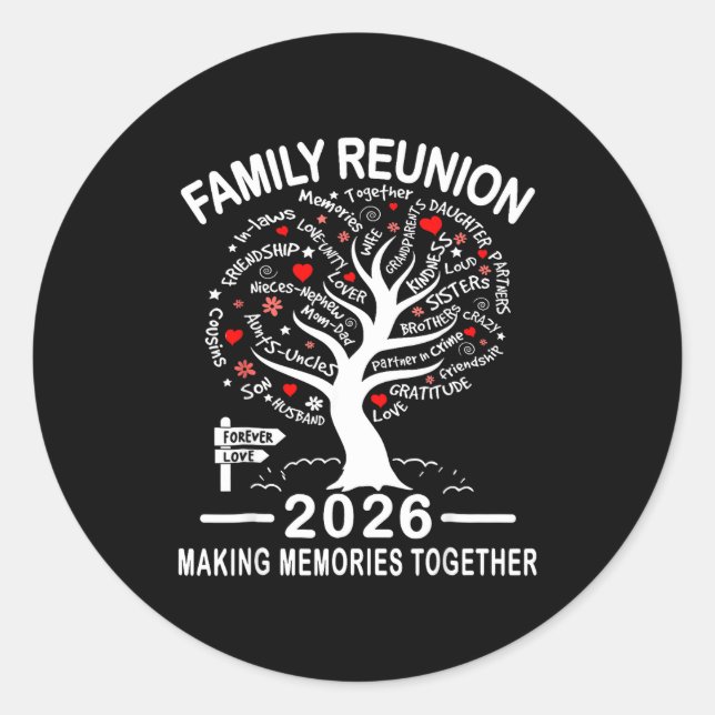 Making Memories Family Matching Group Family Reuni Runder Aufkleber (Vorderseite)