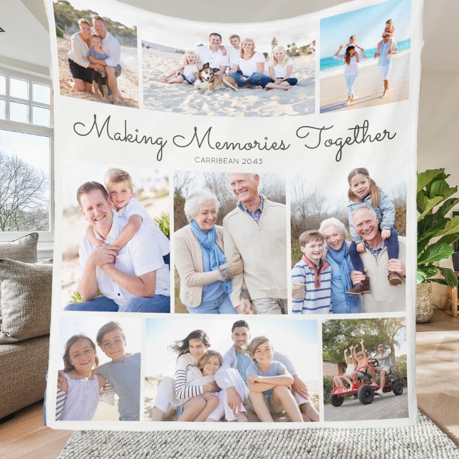 Making Memories Together Photo Collage Keepsake Fleecedecke (Von Creator hochgeladen)