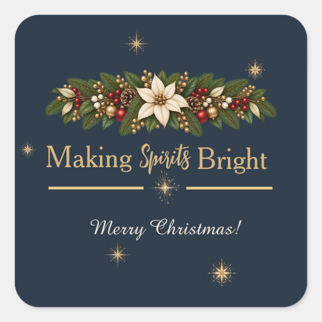 Making Spirits Bright Christmas Gift Sticker (Vorderseite)