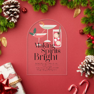 Making Spirits Bright Cocktails Weihnachtsfeier Acryleinladungen
