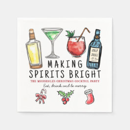 Making Spirits Bright Drinks Christmas Cocktail Serviette