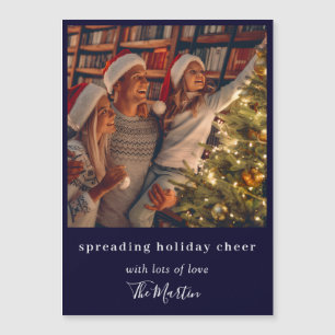Making Spirits Bright Navy Blaues Weihnachtsdesign Magnetkarte