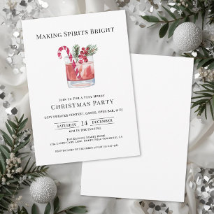 Making Spirits Bright Weihnachts-Cocktailparty Einladung