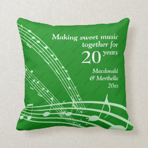MAKING SWEET MUSIC Modern 20. EMERALD Wedding Kissen