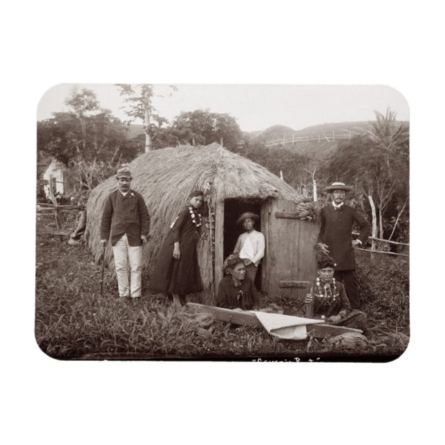 Making Tappa, a native tuth, c.1875 (sepia Foto) Magnet (Horizontal)