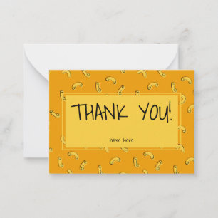 Makkaroni-Käse-Flachnotizkarte Mitteilungskarte