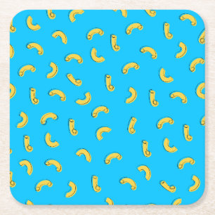 Makkaroni-Käse-Illustration Rechteckiger Pappuntersetzer