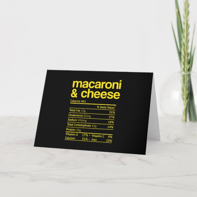 Makkaroni und Käse Ernährung Fakt Erntedank Karte (Vorderseite)