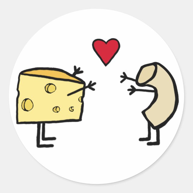 Makkaroni und Käse Runder Aufkleber (Vorderseite)