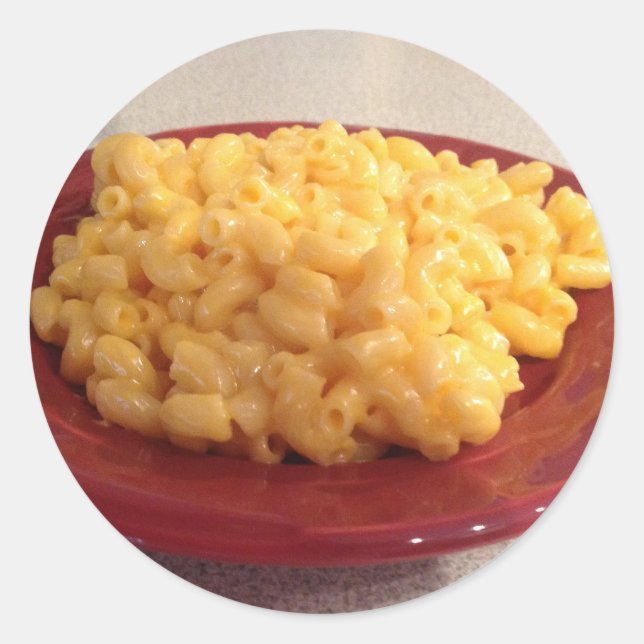 Makkaroni und Käse Runder Aufkleber (Vorderseite)