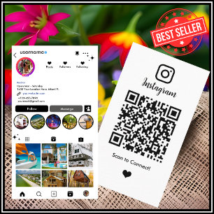 Makler Instagram Immobilienmakler Weißer QR-Code V Visitenkarte
