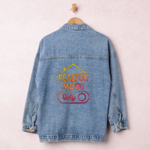 Makler-Modus Ein Denim-Jacke Immobilienmakler Jeansjacke
