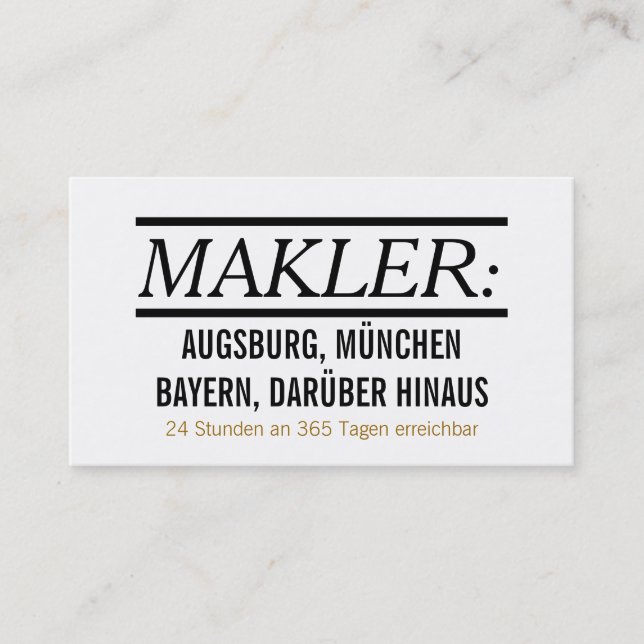 Makler Visitenkarten Visitenkarte (Vorderseite)
