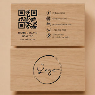 Makler Wood Professional QR Code Visitenkarte
