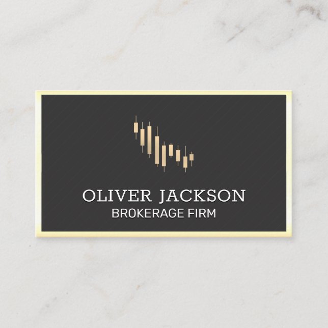Maklerfirma | Gold Lux Border Visitenkarte (Vorderseite)