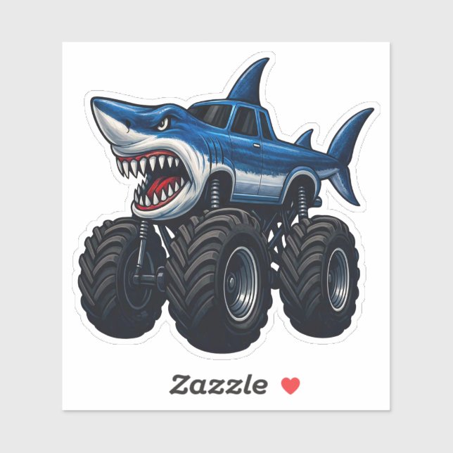Mako Shark Monster Truck Aufkleber (Blatt)