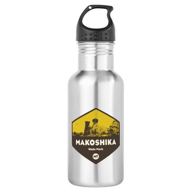 Makoshika Staat Park, Montana Edelstahlflasche (Vorderseite)