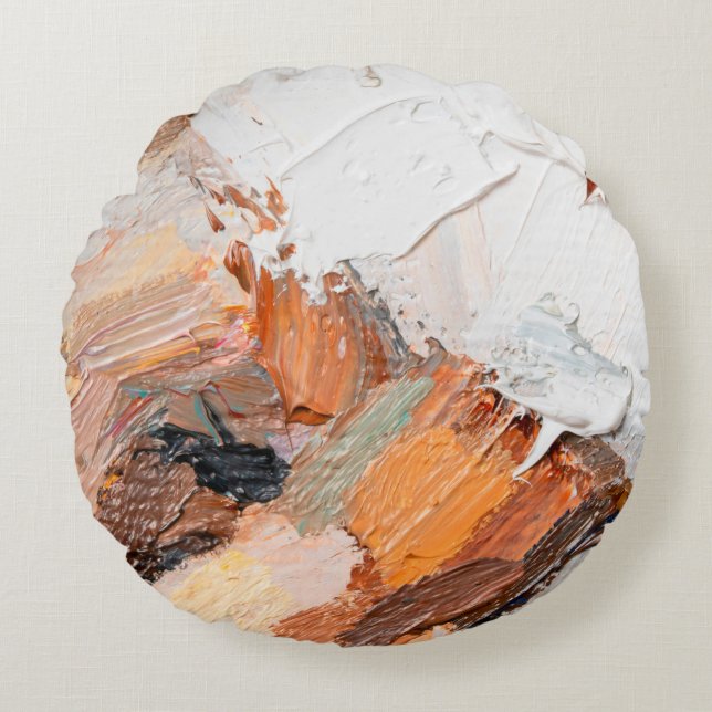 Makro. Abstrakte Kunst. Ausdrucksvolles, geprägtes Rundes Kissen (Vorderseite)