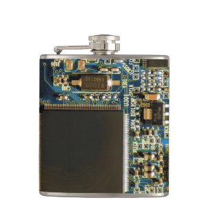Makro Blaue Leiterplatte   PCB Foto Flachmann