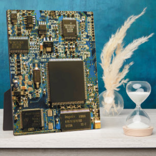 Makro Blaue Leiterplatte   PCB Foto Fotoplatte