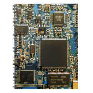 Makro Blaue Leiterplatte   PCB Foto Notizblock