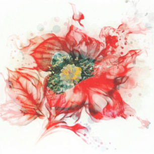 Makro-Blossom in ausgeblendetem Rot Aufkleber