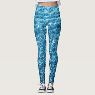 Makro Bubbling Blue Sea Foto Leggings