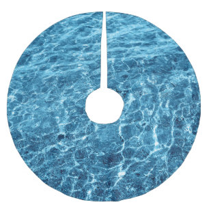 Makro Bubbling Blue Sea Foto Polyester Weihnachtsbaumdecke