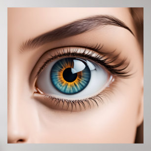 Makro der weiblichen Augen Poster