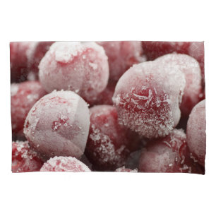 Makro gefrorene Beeren, Nahtextur. Kissenbezug