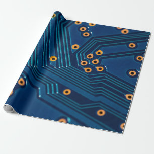 Makro Nahaufnahme einer elektronischen Computerpla Geschenkpapier
