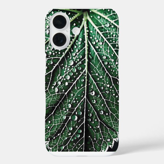 Makro-Naturblatt iPhone 16 Hülle (Rückseite)
