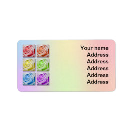 Makro-Rainbow-Rose Hochzeitadresse Adressaufkleber