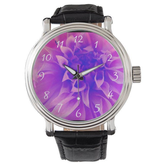 Makro-Rosa-Blume Armbanduhr (Vorderseite)