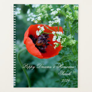 Makro Rote Mohnblume | Künstlerisches Personalisie Planer