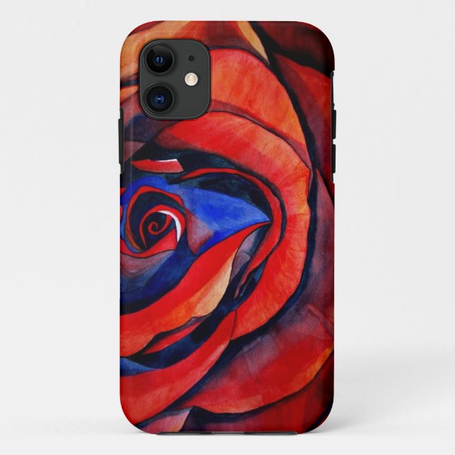 Makro-rote Rose abstrakte Kunstmalerei Case-Mate iPhone Hülle (Rückseite)