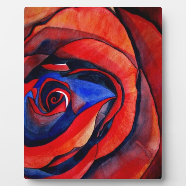 Makro-rote Rose abstrakte Kunstmalerei Fotoplatte (Vorderseite)