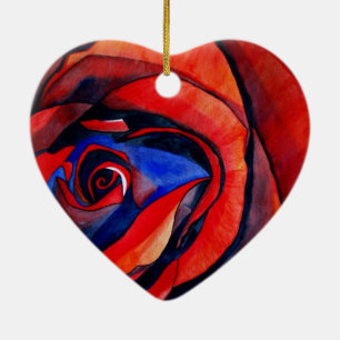 Makro-rote Rose abstrakte Kunstmalerei Keramik Ornament