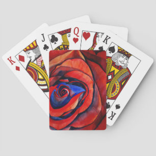 Makro-rote Rose abstrakte Kunstmalerei Spielkarten