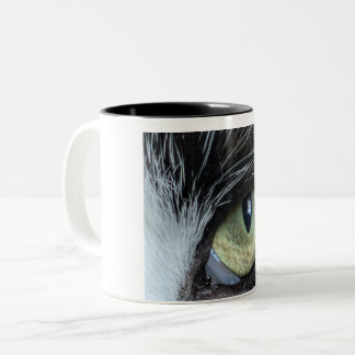 Makro-Tuxedo-Katzenaugen-Tasse Zweifarbige Tasse